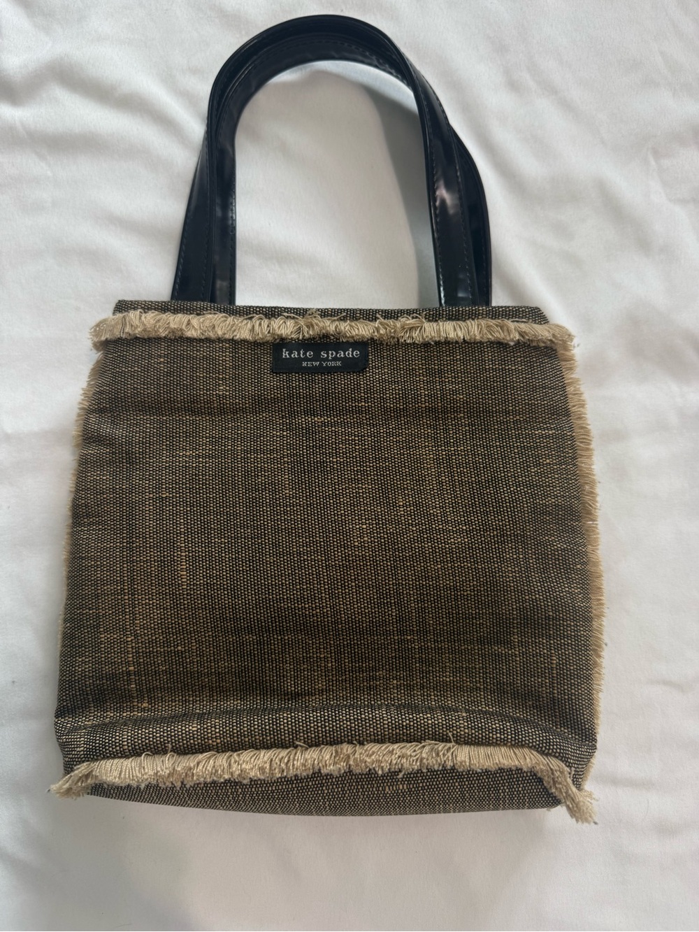 kate spade Brown and Black Fringe Small Top Tote